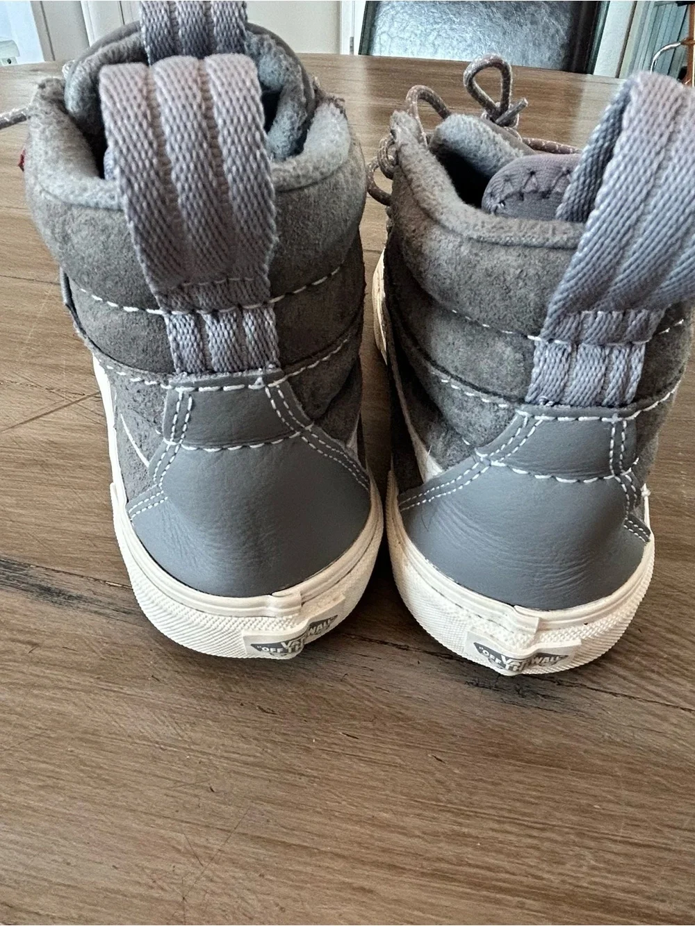 Vans High-Top Skate Shoe in Gray and White